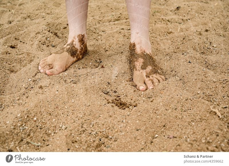 sandy children feet on the beach vacation Beach Sand bathe Dirty Feet Child holidays Playing Bathing beach Lake voyage Summer Ocean Barefoot Exterior shot