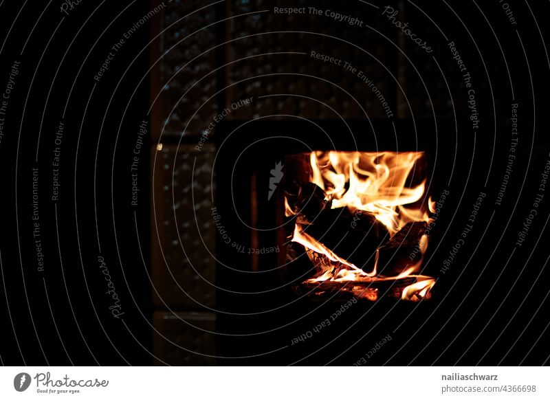 fiery Fire Fireplace - a Royalty Free Stock Photo from Photocase