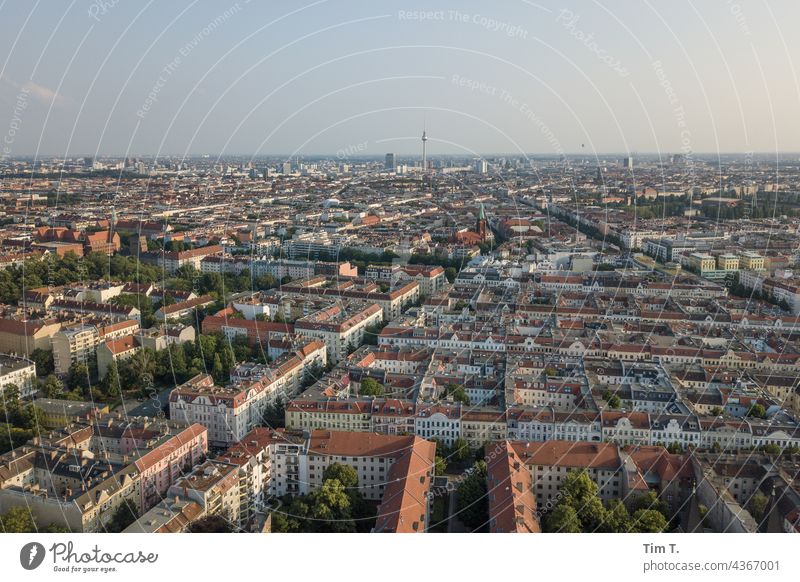 View from Pankow over Berlin Television tower Town Skyline Berlin TV Tower Landmark Capital city Tourist Attraction Downtown Architecture Exterior shot Deserted