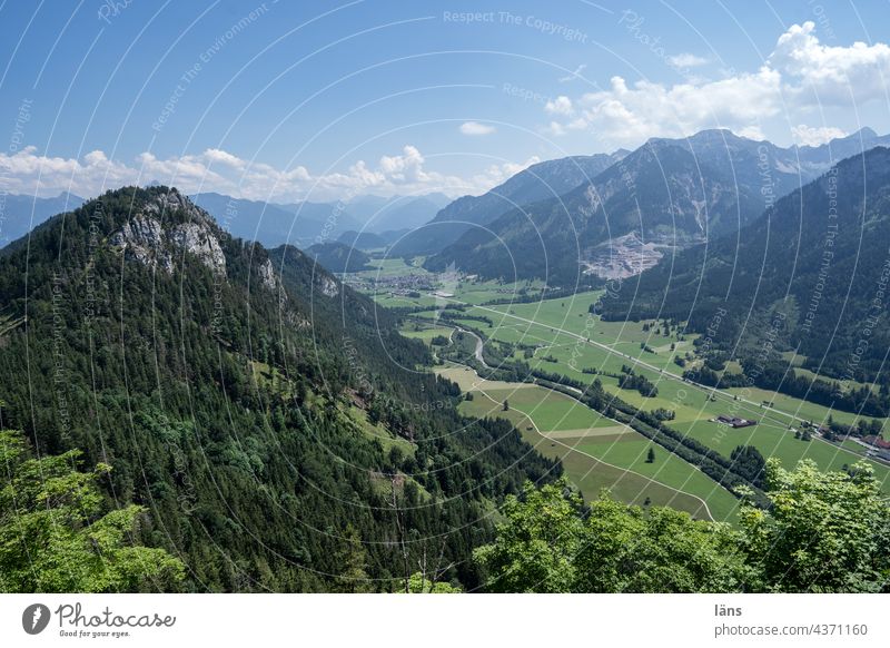 mountain panorama Mountain Valley Panorama (View) Bavaria Alps Pre-alpes farsightedness Overview of the Allgäu