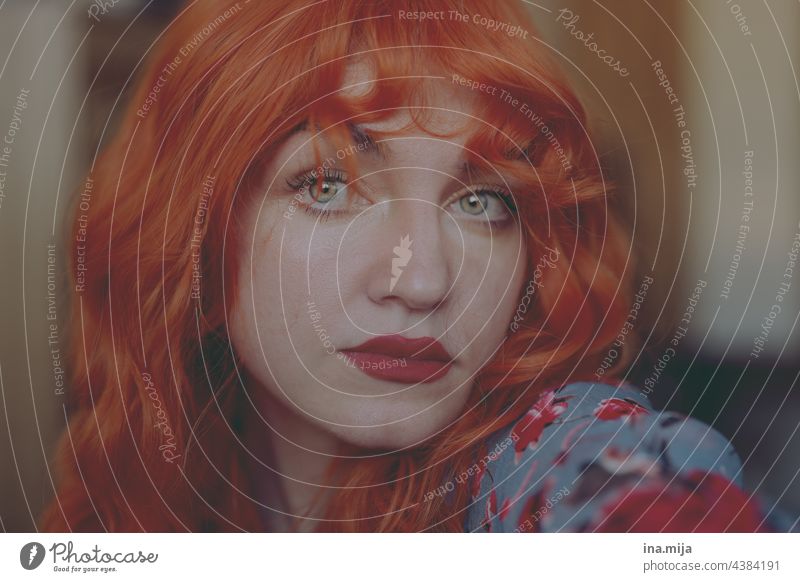 orange hair Woman Orange Red Wig Face differently Clown feminine portrait Human being Hair colour Bangs Curl hairstyle Hair and hairstyles Haircut Hairdressing