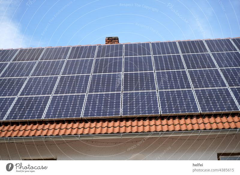 Photovoltaic panels mounted on house roof for solar power generation photovoltaics photovoltaic system Solar Energy Solar cells Solar Power Innovative