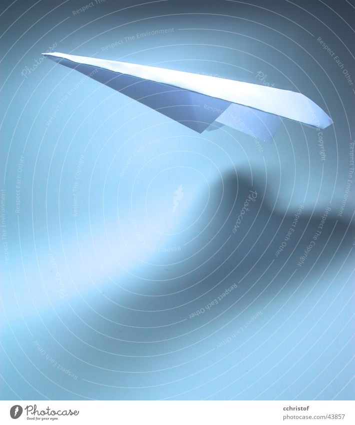 flying high Paper plane Airplane Hover Weightlessness White Antarctica Flying Blue