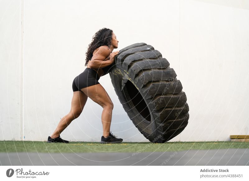 Athlete Bodybuilder Strong Athletic Woman On Stock Photo