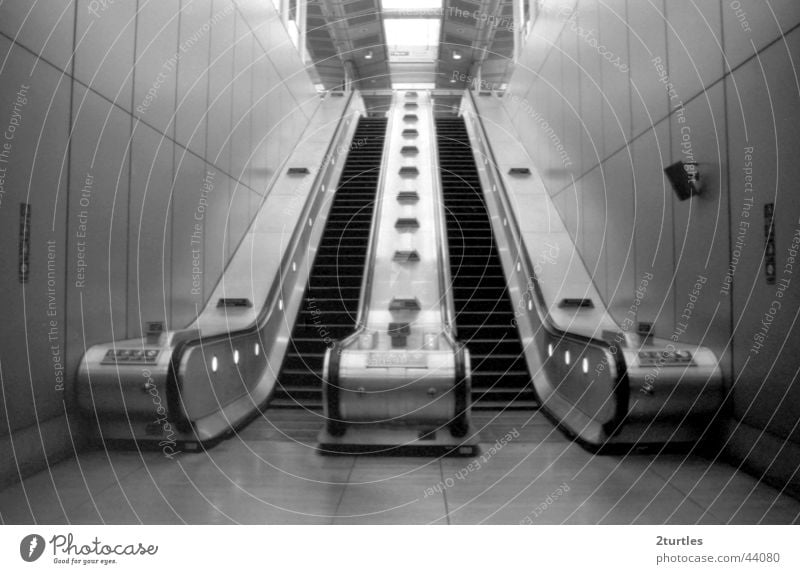 Stairway to heaven Escalator Subsoil London Canning Town England Transport Tall Downward Upward Stairs Train station
