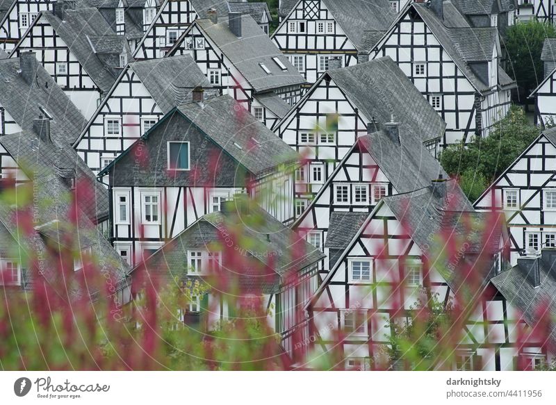 Old town of Freudenberg, also called "alter Flecken" or "Marktflecken", popular excursion and travel destination in southern Westphalia. Exterior shot