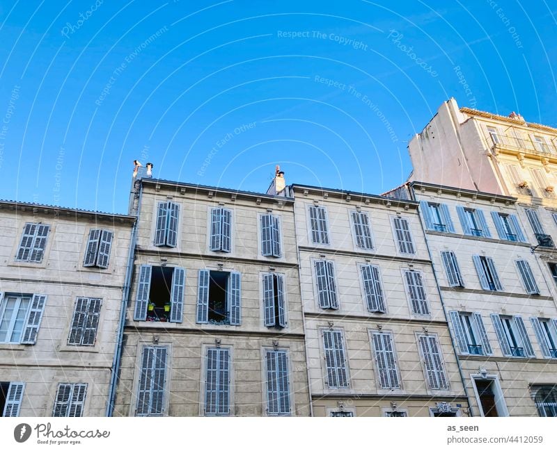 Houses in Marseille House (Residential Structure) Facade Architecture Window Wall (building) Colour photo Manmade structures Wall (barrier) shutters Old Day