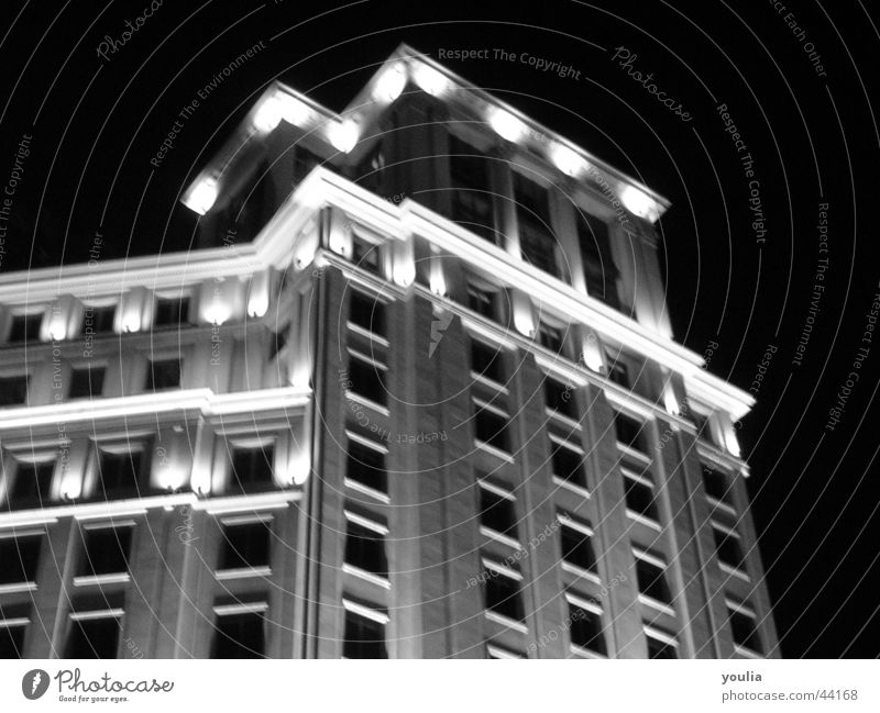 town Building Night Black & white photo Barcelona Light Town Tall House (Residential Structure) Story Window Column Sky Facade Night life Dark Architecture