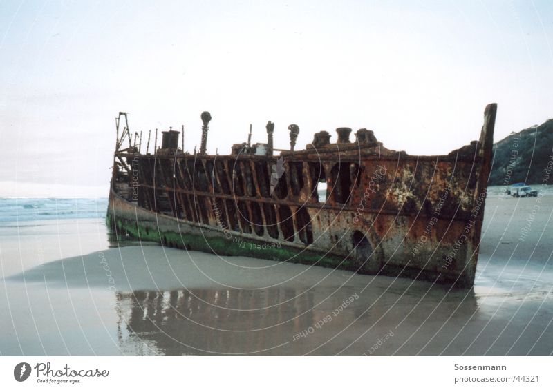 shipwreck Watercraft Beach Ocean Australia Fraser Island Wreck Rust