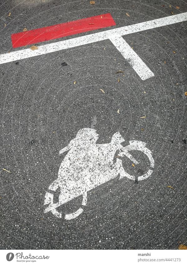 Space for two-wheelers Wheel Motorcycle moped Parking lot Street mobility Vehicle Road traffic Environment parking space Street art symbolism
