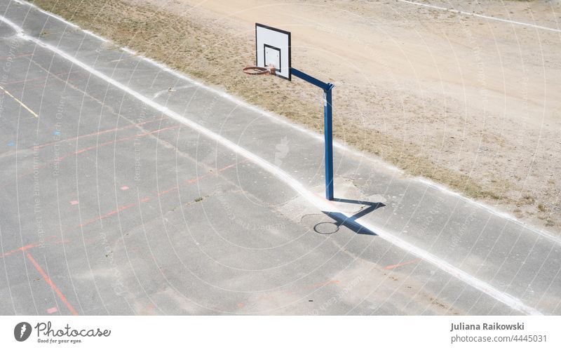 empty basketball court Basketball basket Sports Ball sports Playing Deserted Exterior shot Leisure and hobbies Colour photo Sporting Complex Basketball arena