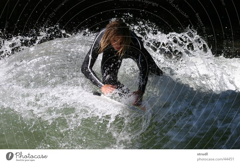 Water games. Eisbach Munich Brook Waves Surfing Dangerous Wet Inject Sports EOS babatunde River Threat