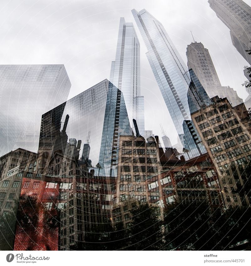 Chicago. USA Downtown Skyline Overpopulated High-rise Town Double exposure Colour photo Exterior shot