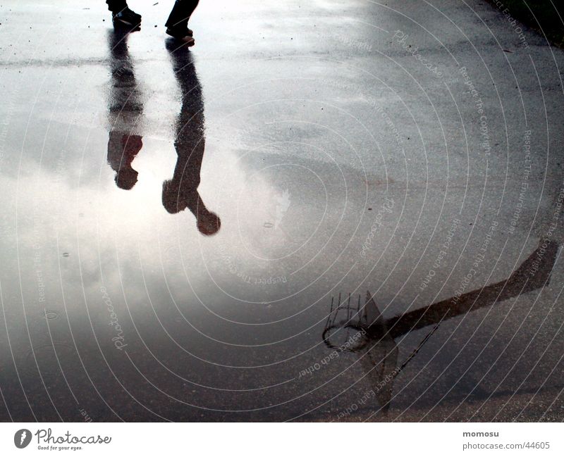 shadow play Reflection Wet Child Playing Moody Sports Shadow Ball Basketball Varnish Water