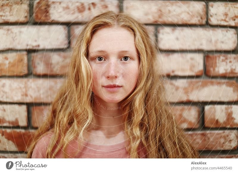 Close up of young woman with freckles and red hair portrait Near proximity Emanation tranquillity vigorous pretty Youth (Young adults) Adults Red-haired