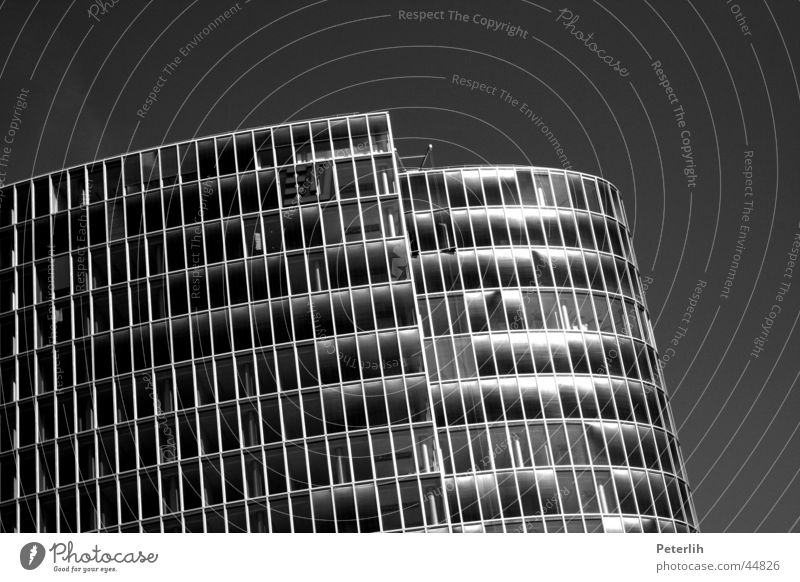 Thousand windows High-rise Window Black White Round Architecture reflection Duesseldorf