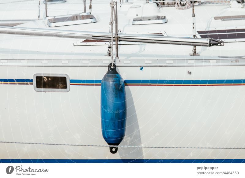 blue plunger - cylindrical polyform wing for boats - rubber fender Fender Navigation Blue Rubber fender Watercraft Exterior shot Sailboat Vacation & Travel