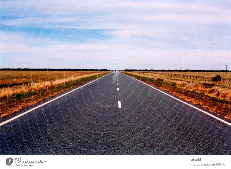 Road to nowhere Horizon Australia Infinity Transport Street Perspective Sky Earth Empty Far-off places Escape