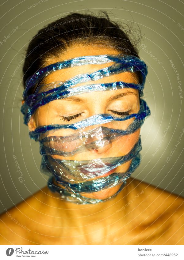 Social M Woman Human being Portrait photograph facebook social media twitter Captured Data protection Liberation String Rope Close-up Blue Network