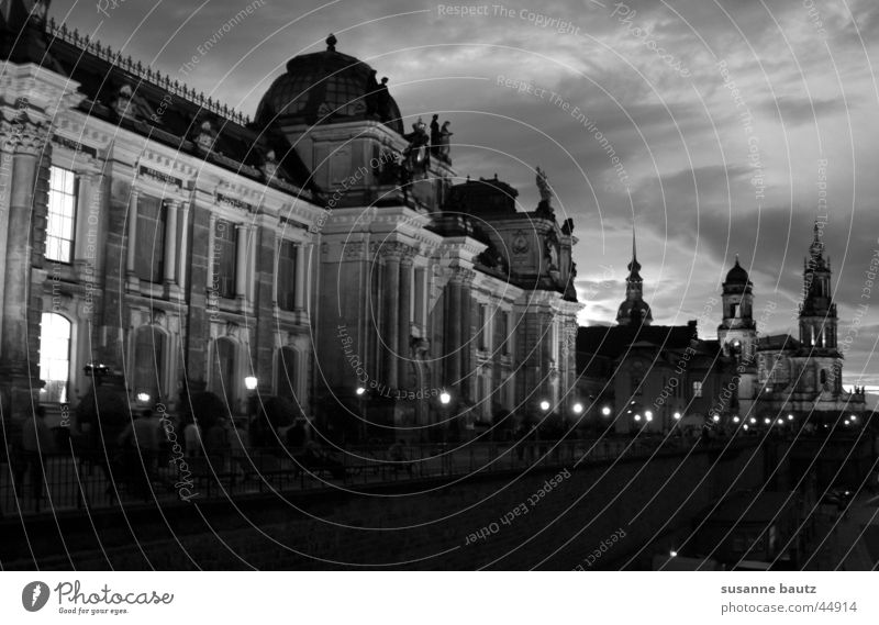 history Historic Dresden Black White Light Building House (Residential Structure) Zwinger Holy Clouds Dark Architecture Shadow
