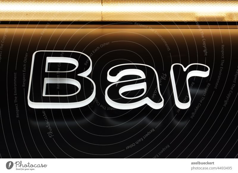 illuminated bar neon sign Bar Signs and labeling Lighting Illuminated Characters Word Neon light Night life Roadhouse Restaurant Neon sign
