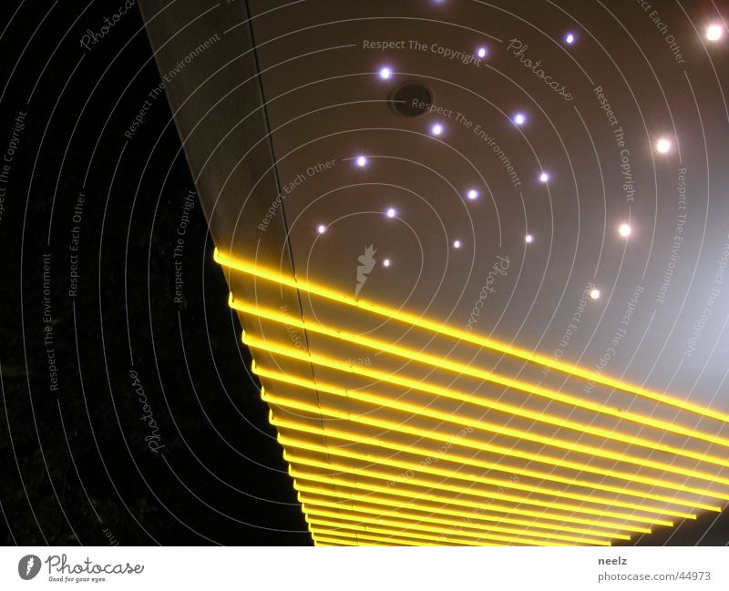 yellow lines Light Night Yellow Cinema Cinemaxx Braunschweig Artificial light Lamp Neon light Architecture Line Evening