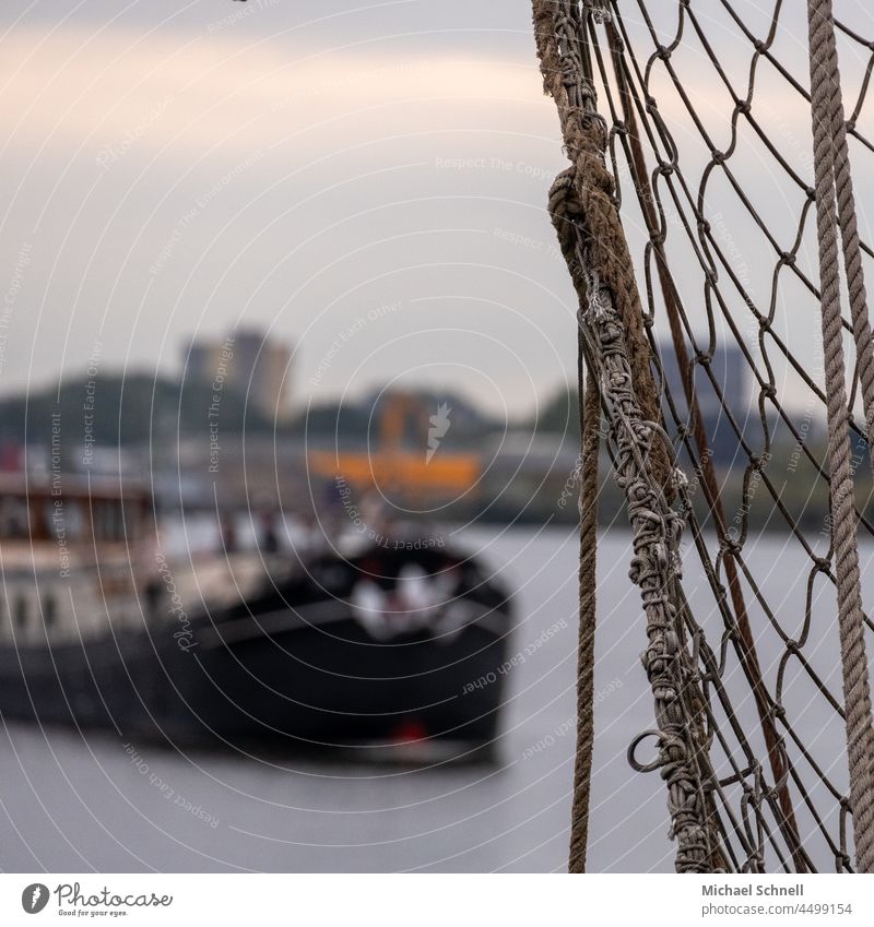 coloured fishing nets are lying on the quay for repair - a Royalty