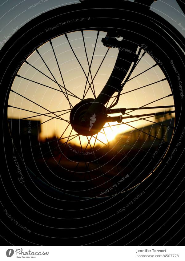 evening sun Dusk Sunset Tire Nature Twilight bicycle