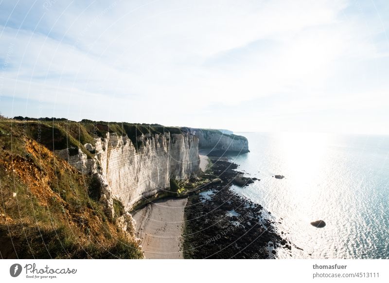 Alabaster coast - cliffs in Normandy Normandie Alabaster Coast France Ocean Nature Étretat Vacation & Travel Cliff Rock Horizon Beach Far-off places