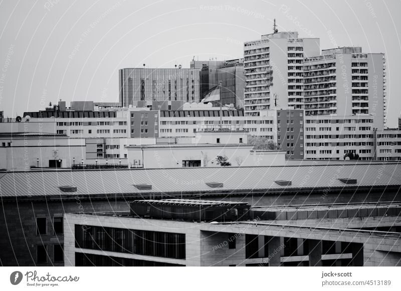 Houses + buildings of the center Downtown Berlin House (Residential Structure) Building Prefab construction Facade Panorama (View) Capital city City Quarter