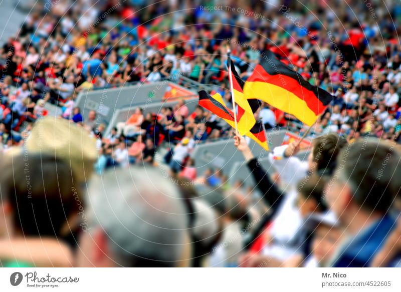 fan curve Fan Audience Stands Sports Sporting event Stadium Moody Joy Sports stand Sporting Complex Germany German flag sold out spectators spectator ranks
