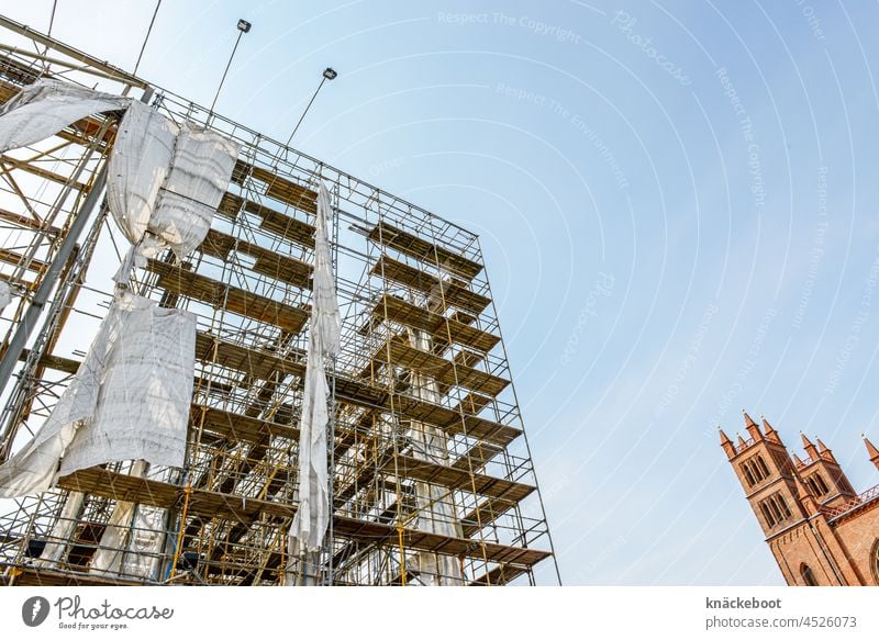 building academy berlin Scaffolding Construction site angles Friedrichswerder Church bauakademie Berlin Downtown Berlin Sheath Historic Buildings center