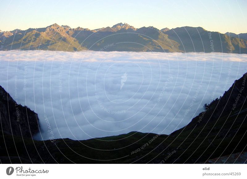 above the clouds Clouds Cloud cover Panorama (View) Vacation & Travel Mountain Blanket Closed Valley Looking Large