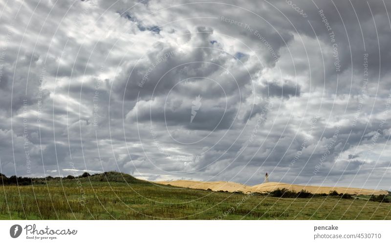 natural spectacle Sky Clouds Denmark Rubjerg Knude Dramatic Autumn Autumn storms Gale Lighthouse Wanderdüne Rubjerg Knude Sand coast North Sea shifting dune