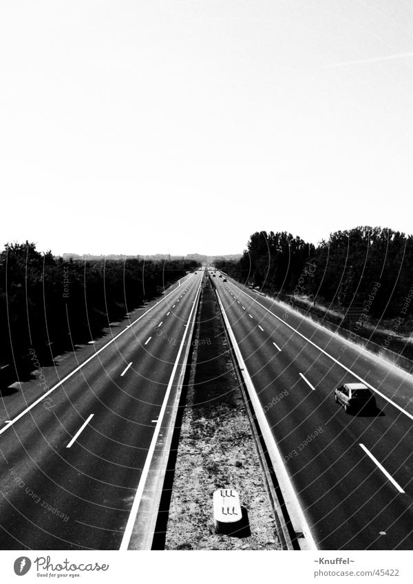 freeway Highway Freeway Black & white photo Car Street Lanes & trails