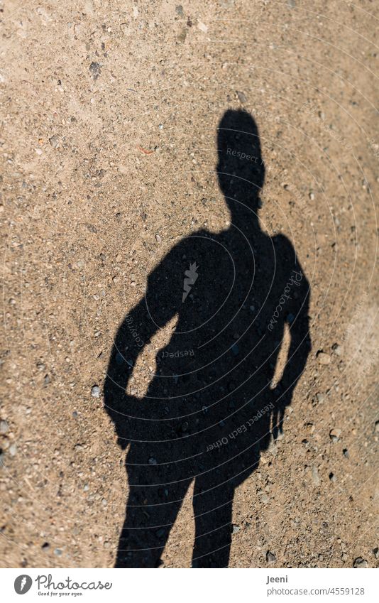 A person casts a shadow youthful younger Child Stand Life Boy (child) Shadow Shadow play shadow cast Contrast portrait Body Posture 1 Human being Sunlight