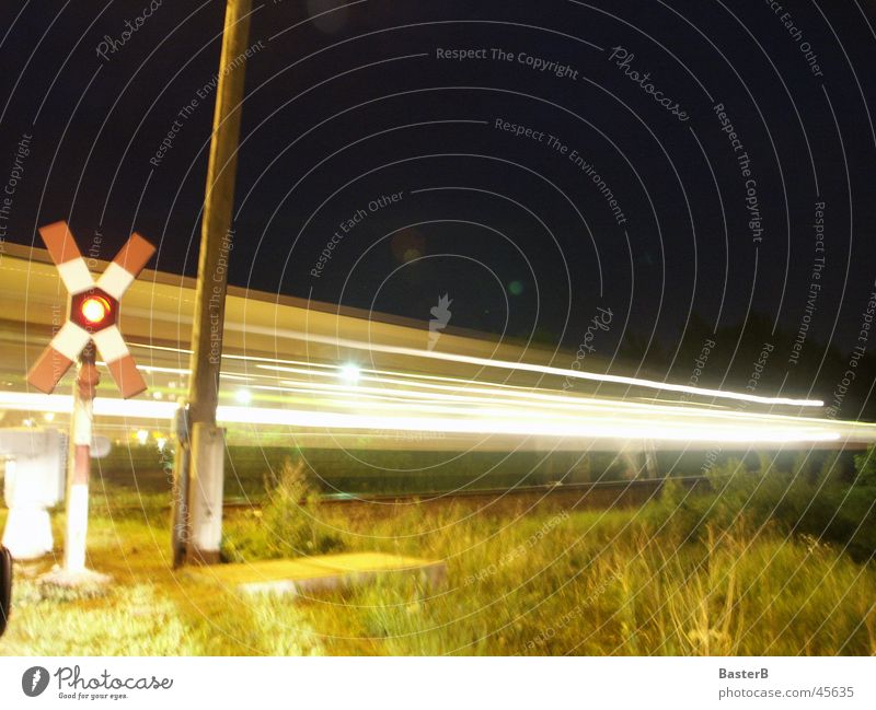level crossing Railroad crossing Control barrier Light Night Transport