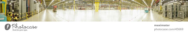 Panorama of an empty hall Assembly shop Production Processing plant Machinery Panorama (View) Industry Warehouse production hall Work of art factory hall