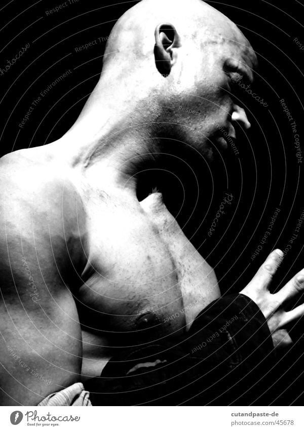 beautiful man Performance art Esthetic Portrait photograph Black White Man Stage play Human being Dancer Black & white photo high key low Low-key