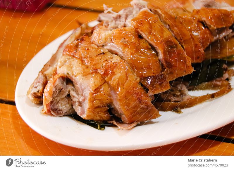 Close up of Vit quay or vietnamese roasted duck vit quay no people foodie food tourism vietnamese food oriental tasty background plate meat meal asia gourmet