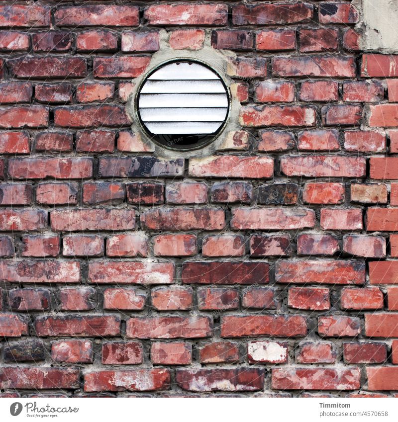 Brick wall with ventilation hole bricks brick wall Wall (building) Old Mortar Unplastered Ventilation Hollow Bitter Ventilation hole conduit Ventilation flaps