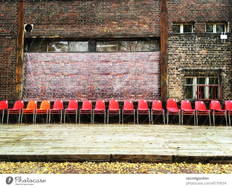 [UT Berlin 2021] Hochstapeler Building Brick Row of chairs Chair Theatre Facade Industry industrial romance Industrial Photography Industrial plant