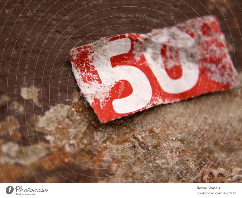 That's what it feels like Piece of paper Digits and numbers Brown Red White 50% 50 plus Paper Old Abrasion section Sandstone Colour Structures and shapes