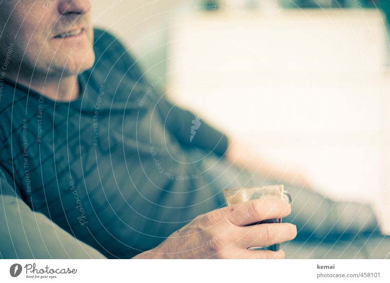 coffee break Beverage Coffee Leisure and hobbies Human being Masculine Man Adults Life Mouth Hand Fingers Upper body 1 45 - 60 years Lie Bright Serene Calm
