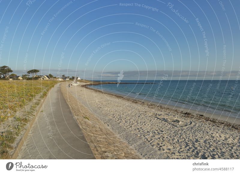 Beach walkway Ocean ocean Water coast Vacation & Travel Sky Tourism Summer Waves Far-off places Freedom Clouds France Brittany be afloat Nature Landscape