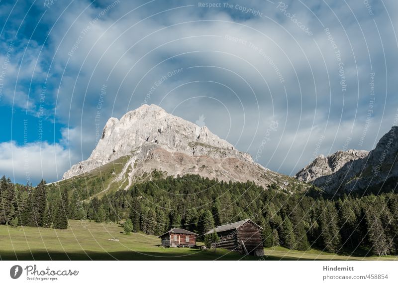 subtenants | subsubtenants Vacation & Travel Environment Nature Sky Clouds Summer Beautiful weather Meadow Forest Rock Alps Mountain Peak Hut Stand Threat Large