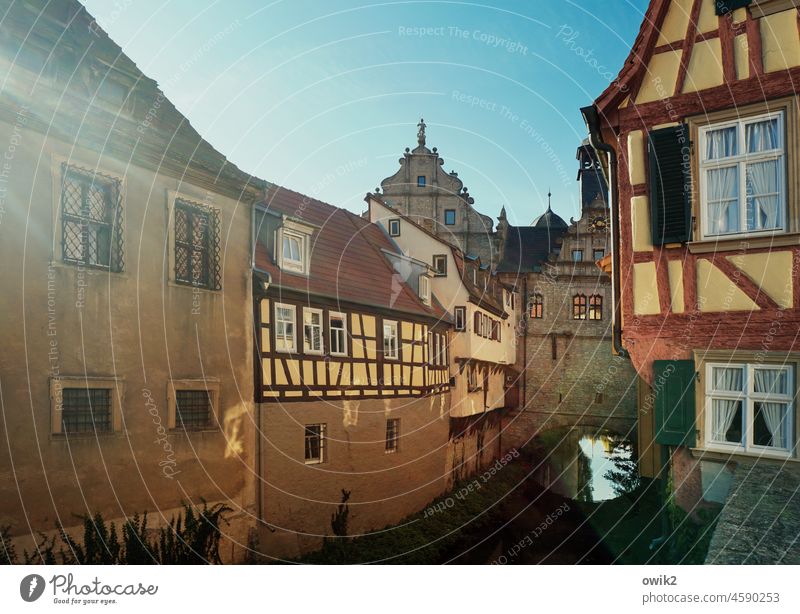 Marktbreit Small Town Lower Franconia County Kitzingen mainfranken Cloudless sky Tourist Attraction Beautiful weather Place of longing Destination romantic