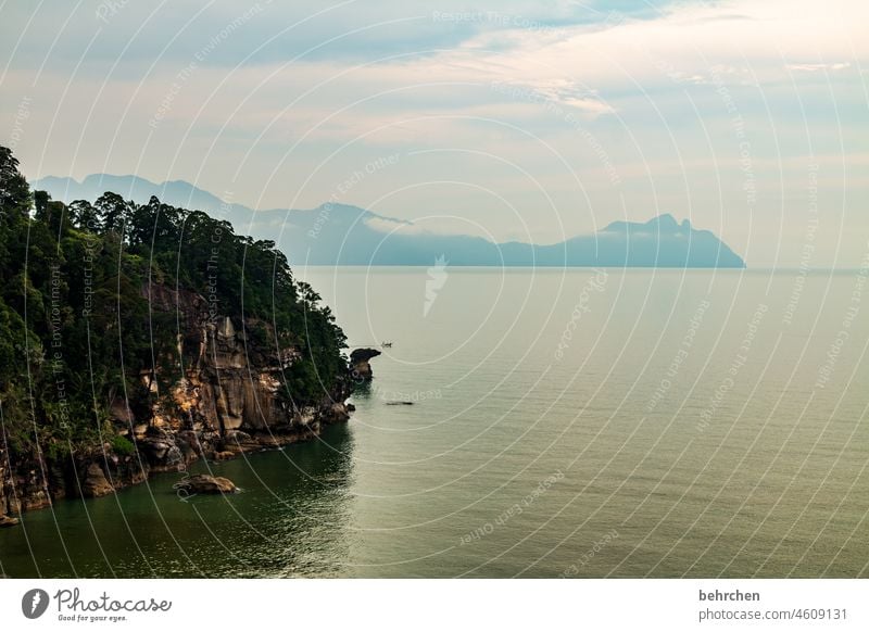 By the sea Impressive Wanderlust Bako National Park Sarawak Exceptional Beach coast Ocean Borneo Malaya Asia Fantastic Rock Landscape Mountain Water Clouds Sky