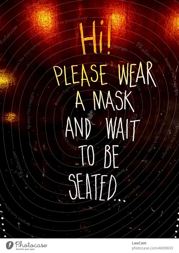 Restaurant visit in Corona times corona COVID Mask Corona Rules Protection Protective measures ffp2 Mouth and nose mask 2G 3G 2G+ Corona virus prevention