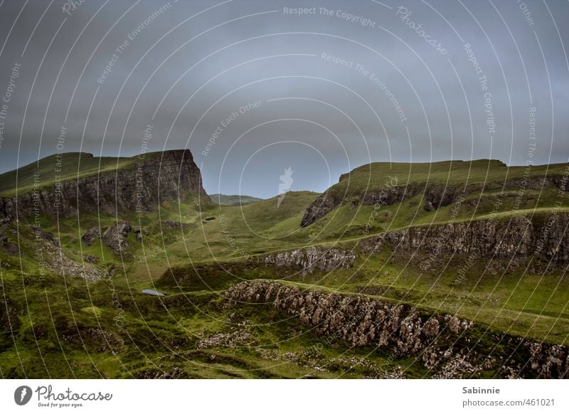 [Skye 09] Sron Vourlinn Environment Nature Landscape Elements Earth Summer Climate Bad weather Plant Grass Wild plant Rock Mountain Peak Scotland Isle of Skye